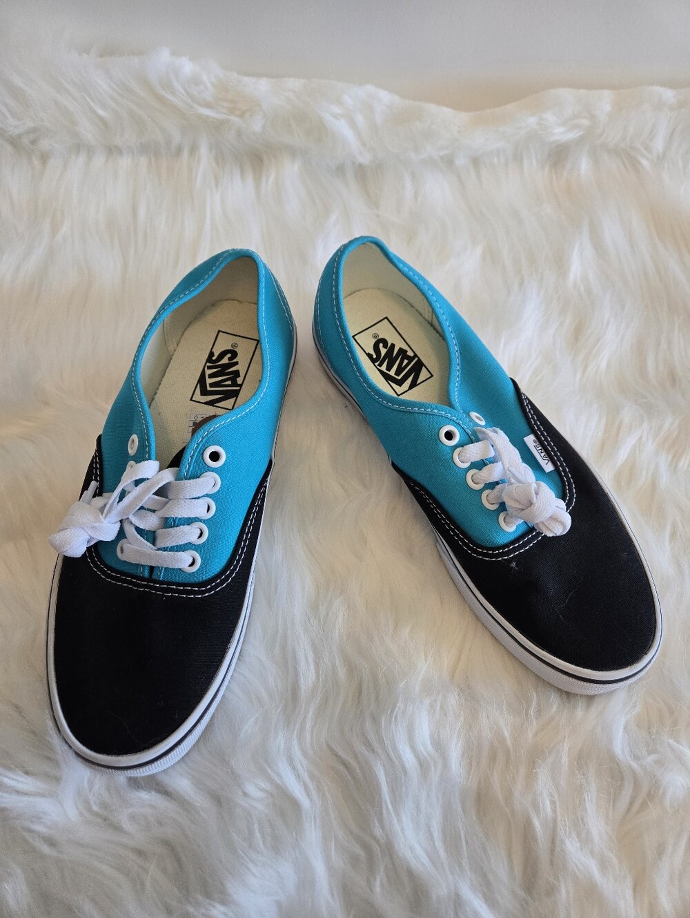 Vans Black & Teal Low Top Canvas Sneaker Shoe Laceup– Women’s 8 / Men’s 6.5